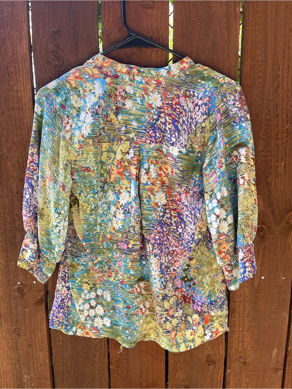 Anthropologie DOLAN Flowering Pastures 100% Silk Cottagecore Garden Blouse Sz S - Picture 2 of 8